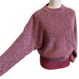 Uniqlo mixed weave design maroon sweater